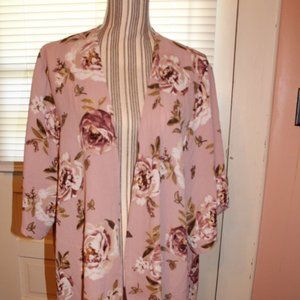 Long Sheer Cardigan Pink